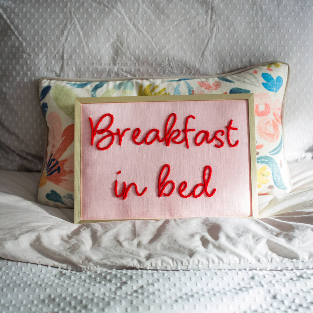 Breakfast In Bed Embroidery Artwork, 1 of 5