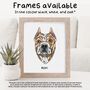 Personalised Memorial Pitbull Portrait Print With Wings, thumbnail 8 of 8