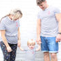 Stripy Anchor Parent And Child T Shirt Set, thumbnail 4 of 7