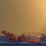 Vintage Art Deco Lidded Glass Trinket Pot Pink, thumbnail 4 of 4