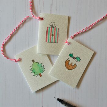 Personalised 'Christmas Button' Hand Illustrated Card, 9 of 10