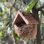 Woven House Martin Bird Nest Box With Wooden Roof, thumbnail 1 of 4