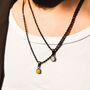 Mini Black Tigers Eye Gem Necklace Black Necklace For Men, thumbnail 3 of 12