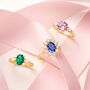 Blue Sapphire Halo Engagement Ring In Sterling Silver And Gold, thumbnail 7 of 12