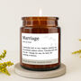 Brown Jar Candle • 'Marriage Definition” • Scented Jar Candle • Special Gift • Novelty Candle • Humor Candle • Newly Married, thumbnail 1 of 3