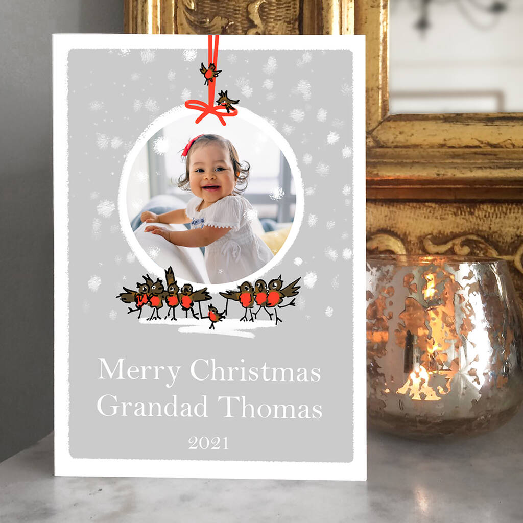 Personalised Photo Christmas 'Bauble' Card, 1 of 3