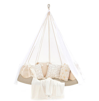 Large Hanging Indoor And Outdoor Deluxe Bed In Sand, 2 of 5