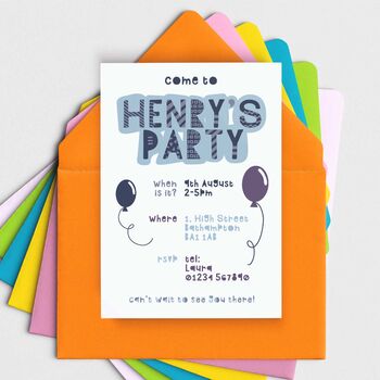 Party Invitations For Girls And Boys, 2 of 4