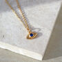 Evil Eye Necklace Recycled 18k Gold Plating, thumbnail 1 of 7