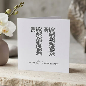 Love Hearts Steel 11th Anniversary Card, 3 of 3