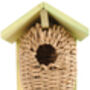 Wooden Wren Bird House Box Seagrass Hanging Nest Box, thumbnail 2 of 7