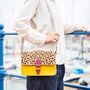 Recycled Leather Animal Print Crossbody Clutch Bag, thumbnail 6 of 12