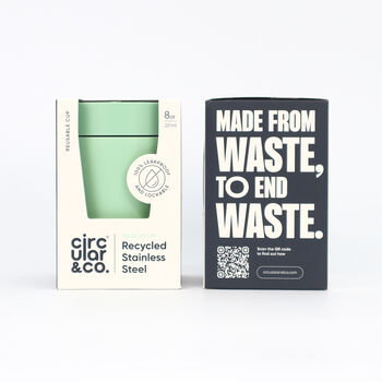 Circular And Co Travel Mug Made From Recycled Stainless Steel 8oz Seaglass Green, 2 of 8