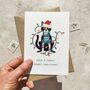 Tuxedo Cat In Hat Christmas Card, thumbnail 2 of 4