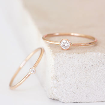 Rose Gold Bezel Diamond Engagement Ring, 7 of 7