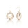 Cream And Pearlescent Taupe Geometric Circular Earrings • Gold Plated Sterling Silver Hooks, thumbnail 6 of 8