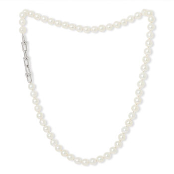 Gratia Pearl Necklace With White Gold Fill Chain, 2 of 3