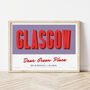 Personalised Glasgow Retro Favourite City Travel Print, thumbnail 1 of 7