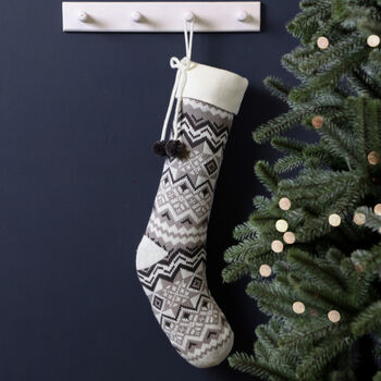 Nordic Fair Isle Personalised Christmas Stockings, 6 of 9