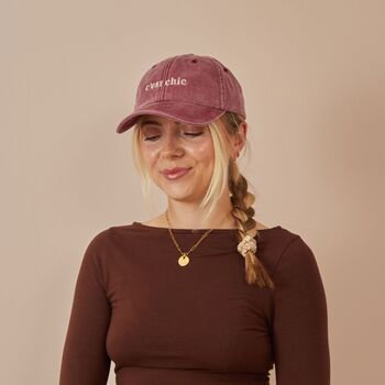 Personalised Vintage Burgundy Adult Cap, 6 of 12