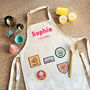 Personalised Kids Apron And Iron On Achievement Patches, thumbnail 1 of 4