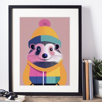 Winter Hedgehog Illustration Art Print, 3 of 3