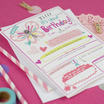 Personalised Girl's Birthday Keepsake Card, 3 of 5