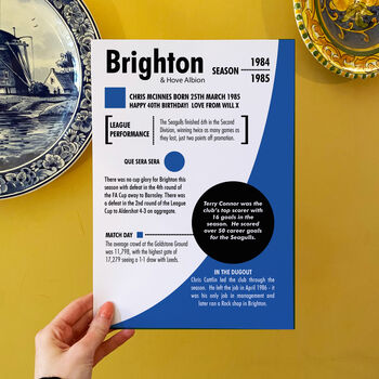 Personalised Season Print Gift For Brighton Fans, 2 of 6