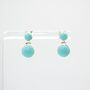 Sterling Silver Round Turquoise Stud Drop Earrings, thumbnail 1 of 5