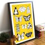 British Moths And Butterflies Print On Yellow, thumbnail 3 of 5