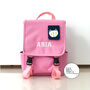 Hot Pink Personalised Embroidered Mini Dog Backpack, thumbnail 7 of 10