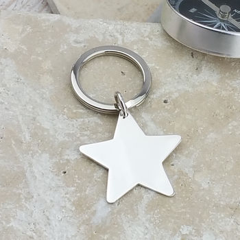 Personalised Sterling Silver Star Keyring, 2 of 8
