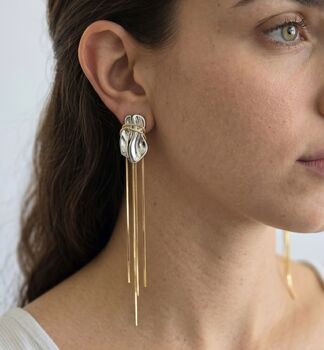 Nami Mixed Metals Chain Tassel Earrings, 2 of 4