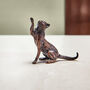 Miniature Bronze Sitting Cat Sculpture 8th Anniversary, thumbnail 1 of 12