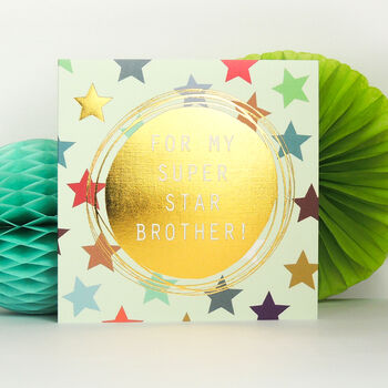 Gold Foiled Super Star Brother Card, 5 of 5