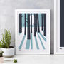 'In The Woods' Art Print In Coastal Blue, thumbnail 2 of 6