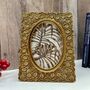 Distressed Gold Floral Oval Photo Picture Frame – 10x15cm 4x6, thumbnail 1 of 6