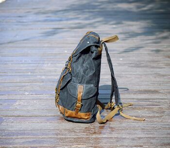 Waxed Canvas Water Repellent Backpack, 4 of 12
