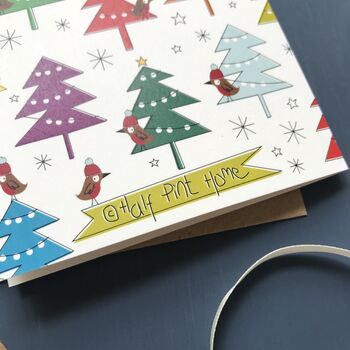 Christmas Tree And Robin Christmas Card, 4 of 5