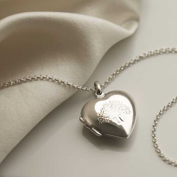 Sterling Silver Tree Heart Locket Necklace, 2 of 10