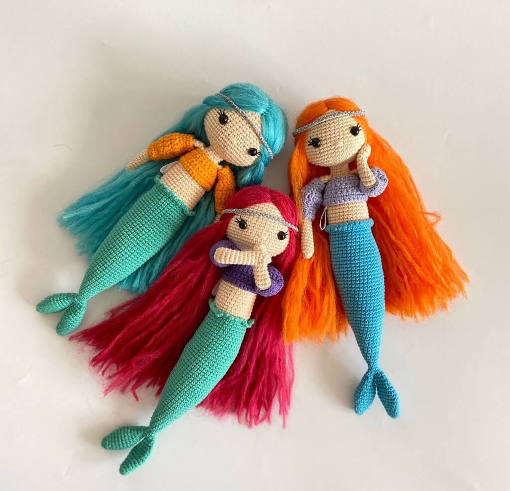 Handmade Crochet Mermaid Doll, 1 of 7