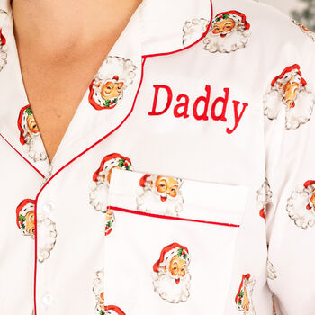 Men's Personalised Christmas Santa Print Pyjamas, 6 of 7