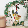 Personalised Wooden Robin Tree Decoration, thumbnail 3 of 4