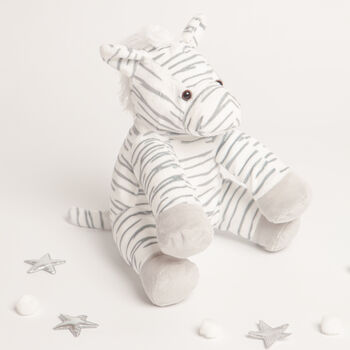 Gift Boxed Grey And White Soft Zebra Toy, 3 of 5