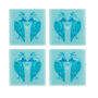 Lovebirds Coaster Set Blue And White, thumbnail 6 of 10