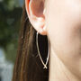 Sterling Silver Oval Loop Hoop Earrings, thumbnail 4 of 7