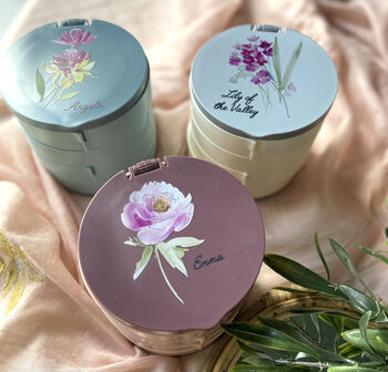 Personalised Birth Flower Stacking Jewellery Box, 2 of 3