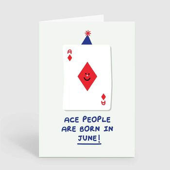 Ace People Born In June Birthday Card, 2 of 2