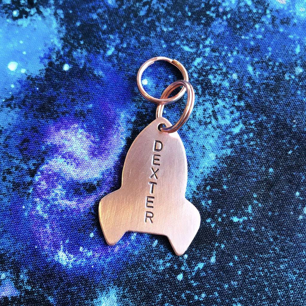 The Rocket Hand Stamped Dog ID Tag By Paws&Hounds