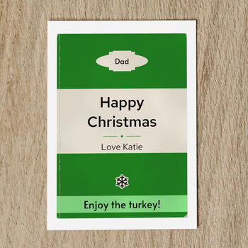 Personalised Christmas Card For Her Or Him Book Cover, 2 of 9